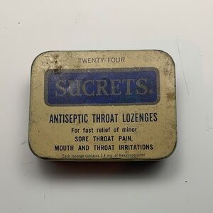 VTG Antiseptic Throat Lozenges Tin - manufactured by the Quinton Co of Rahway, N